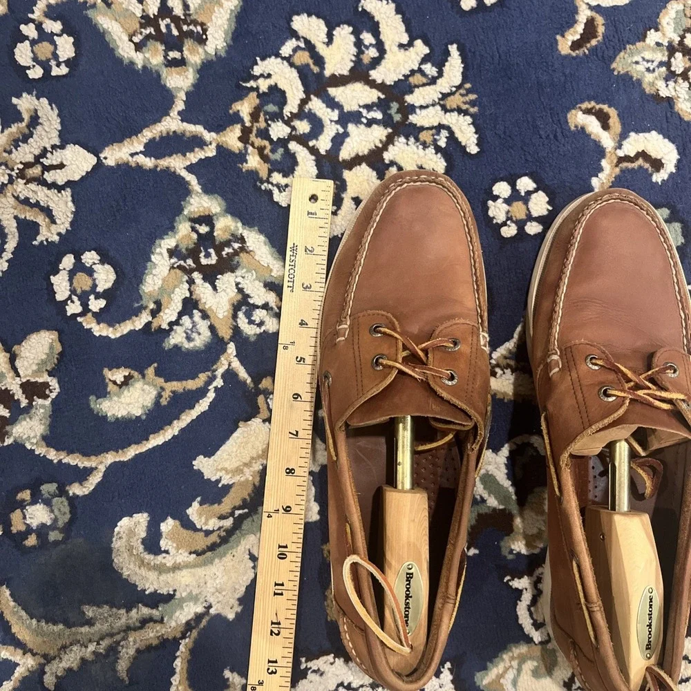 L.L Bean Size 13 D Leather Classic Camp Moc Deck Boat Shoe Brown  Mens